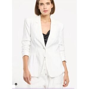 cinq a sept Tumbled Woven Khloe Blazer in White Women's sz. 10